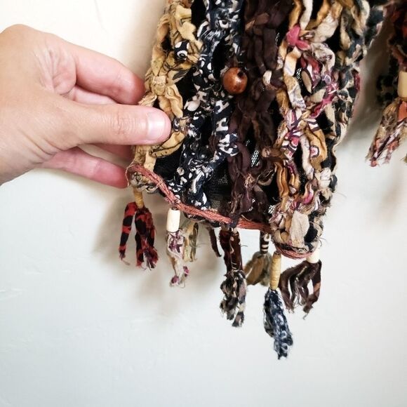 Vintage 90's Sandy Starkman Boho Hippie Woven Tassel Beaded Jacket - Picture 4 of 7